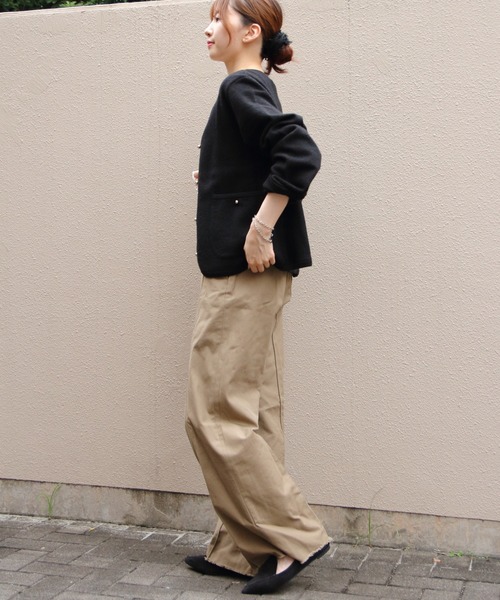 THE SHINZONE(ザ シンゾーン)の「THE SHINZONE/シンゾーン ウールニットジャケット WOOL KNIT JACKET(ノーカラージャケット・レディース・ブラック/グレー/パープル/レッド・FREE)」の15枚目の写真
