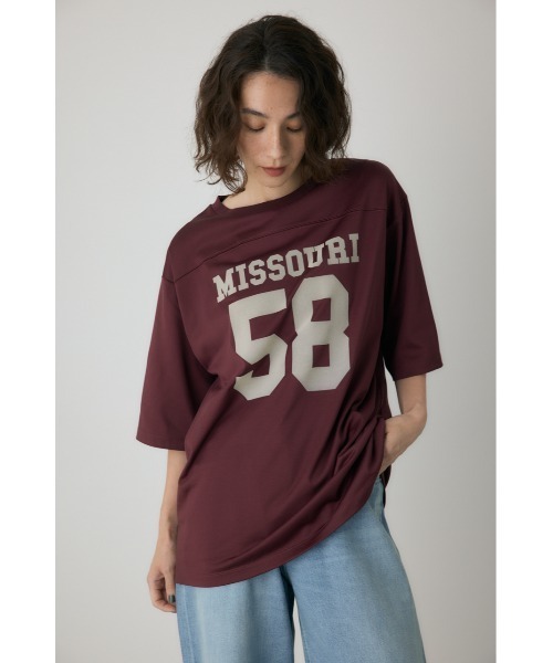 crie conforto（クリーコンフォルト）の「ナンバーリングTシャツ（Tシャツ/カットソー・レディース・アイボリー/ボルドー/ネイビー・FREE）」の3枚目の写真