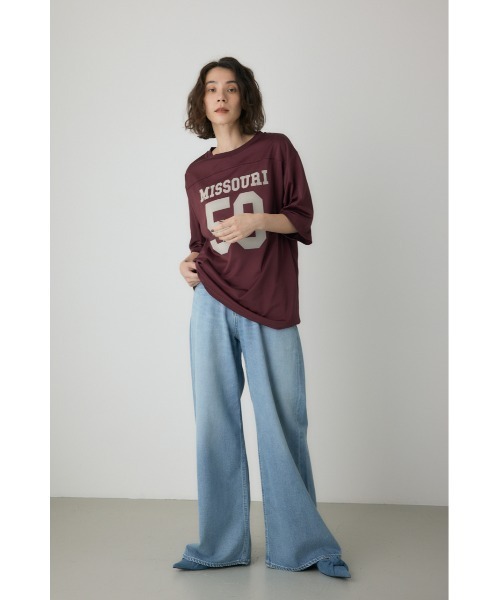 crie conforto（クリーコンフォルト）の「ナンバーリングTシャツ（Tシャツ/カットソー・レディース・アイボリー/ボルドー/ネイビー・FREE）」の10枚目の写真