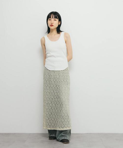 KBF（ケイビーエフ）の「シアーレーススカート（スカート・レディース・ブラック/アイボリー・ONE）」の11枚目の写真