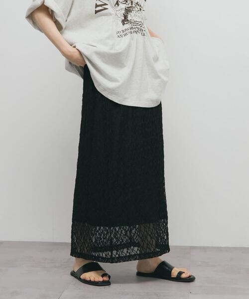 KBF（ケイビーエフ）の「シアーレーススカート（スカート・レディース・ブラック/アイボリー・ONE）」の6枚目の写真