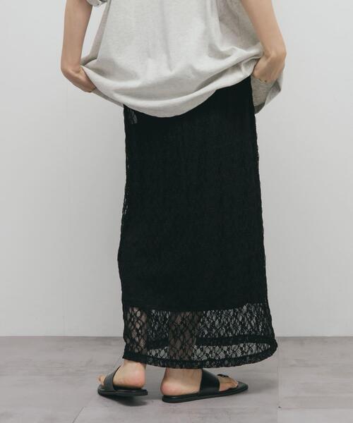 KBF（ケイビーエフ）の「シアーレーススカート（スカート・レディース・ブラック/アイボリー・ONE）」の5枚目の写真