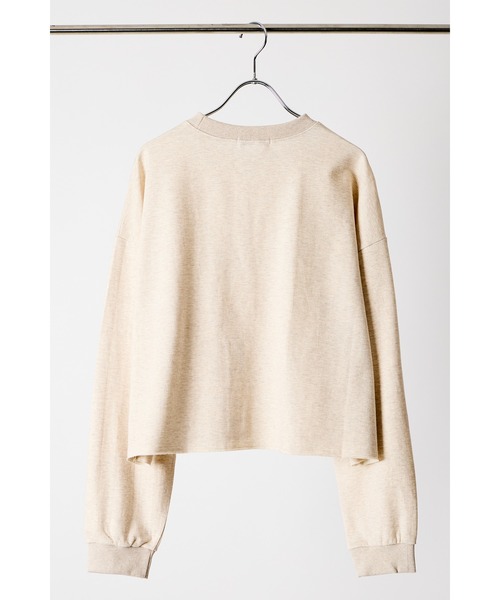 CHIGNON（シニヨン）の「【 CHIGNON / シニヨン 】カットオフロゴミニ裏毛プルオーバー（Tシャツ/カットソー・レディース・チャコール/ナチュラル・FREE）」の9枚目の写真