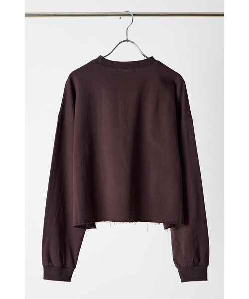 CHIGNON（シニヨン）の「【 CHIGNON / シニヨン 】カットオフロゴミニ裏毛プルオーバー（Tシャツ/カットソー・レディース・チャコール/ナチュラル・FREE）」の8枚目の写真