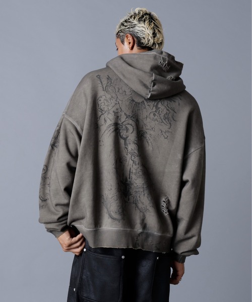 DANKE SCHON（ダンケシェーン）の「DankeSchon/ダンケシェーン/BURN HOODIE（パーカー・メンズ・ベージュ・M/L）」の5枚目の写真