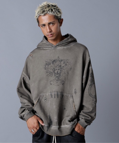 DANKE SCHON（ダンケシェーン）の「DankeSchon/ダンケシェーン/BURN HOODIE（パーカー・メンズ・ベージュ・M/L）」の14枚目の写真