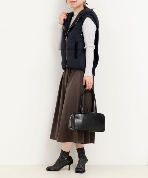 MICO COULIER（ミコクリエ）の「中綿×ニットフードベスト（ブルゾン・レディース・キナリ/ネイビー・38）」の17枚目の写真