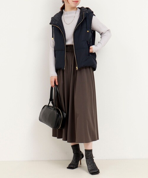 MICO COULIER（ミコクリエ）の「中綿×ニットフードベスト（ブルゾン・レディース・キナリ/ネイビー・38）」の20枚目の写真