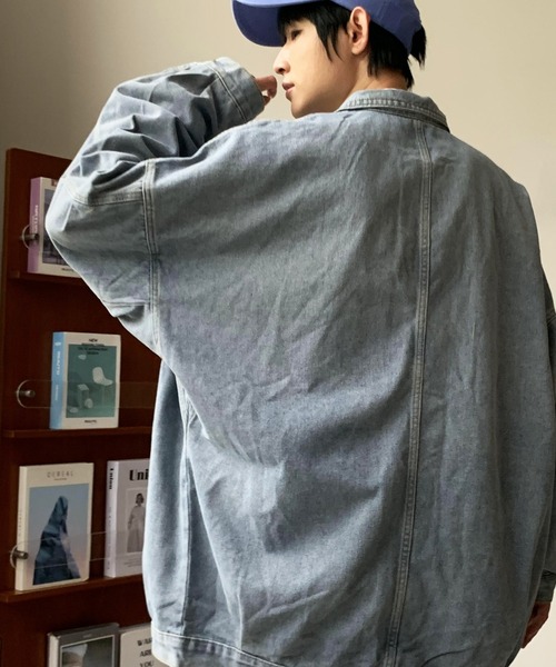 ARCADE（アーケード）の「春服 オーバーサイズ デニムジャケット Gジャン -ARCADE Limited Line-（デニムジャケット・メンズ・ブラック/ブルー・FREE）」の4枚目の写真