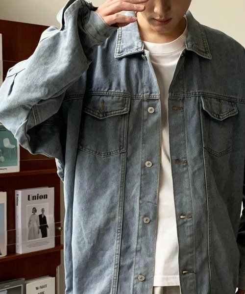 ARCADE（アーケード）の「春服 オーバーサイズ デニムジャケット Gジャン -ARCADE Limited Line-（デニムジャケット・メンズ・ブラック/ブルー・FREE）」の7枚目の写真
