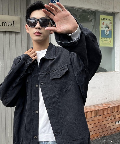 ARCADE（アーケード）の「春服 オーバーサイズ デニムジャケット Gジャン -ARCADE Limited Line-（デニムジャケット・メンズ・ブラック/ブルー・FREE）」の9枚目の写真