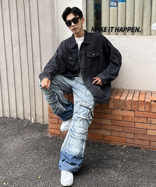 ARCADE（アーケード）の「春服 オーバーサイズ デニムジャケット Gジャン -ARCADE Limited Line-（デニムジャケット・メンズ・ブラック/ブルー・FREE）」の11枚目の写真