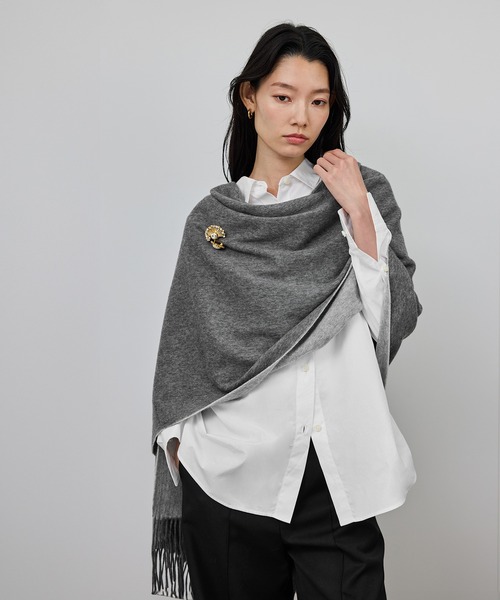 ROPE'(ロペ)の「ラムウールリバーシブルストール(ストール/ショール・レディース・チャコールグレー/ベージュ・FREE)」の11枚目の写真