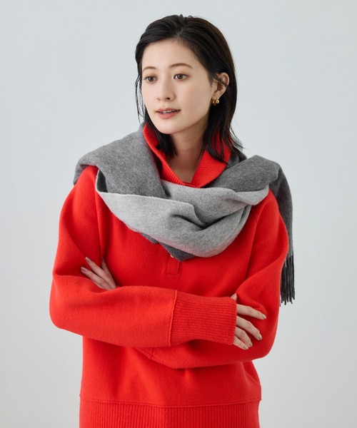 ROPE'(ロペ)の「ラムウールリバーシブルストール(ストール/ショール・レディース・チャコールグレー/ベージュ・FREE)」の18枚目の写真