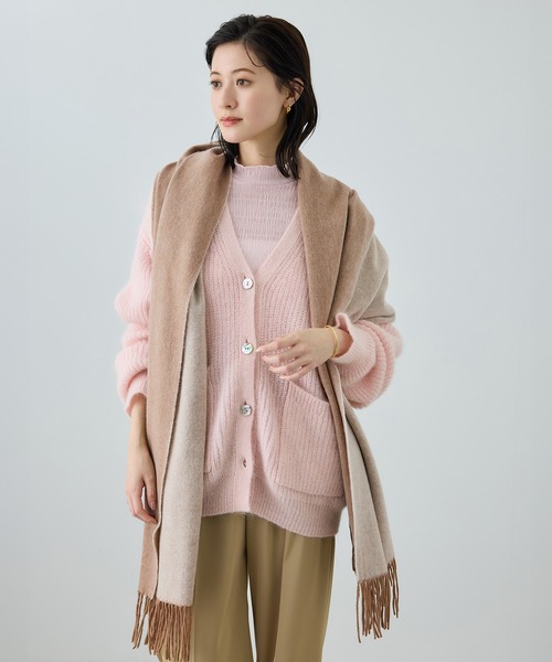 ROPE'(ロペ)の「ラムウールリバーシブルストール(ストール/ショール・レディース・チャコールグレー/ベージュ・FREE)」の15枚目の写真