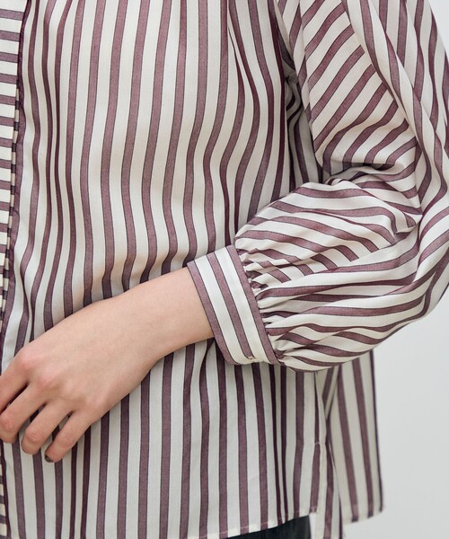 トラックストライプ ヨークスリーブブラウス（シャツ/ブラウス