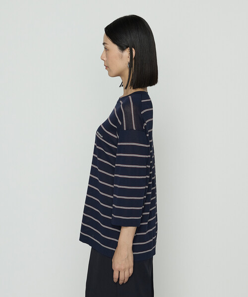 K.T KIYOKO TAKASE(キヨコタカセ)の「モダールコットン14G天竺 ニットプルオーバー(Tシャツ/カットソー・レディース・キャメル/ネイビー・FREE)」の11枚目の写真