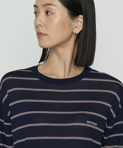 K.T KIYOKO TAKASE(キヨコタカセ)の「モダールコットン14G天竺 ニットプルオーバー(Tシャツ/カットソー・レディース・キャメル/ネイビー・FREE)」の13枚目の写真