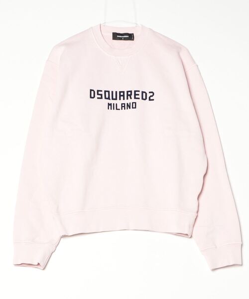 DSQUARED2(ディースクエアード)の「Just Right Fit D2 Milano Crewneck/0252/CO(スウェット・レディース・ライトピンク/ホワイト×ネイビー・M/S/XS)」の2枚目の写真