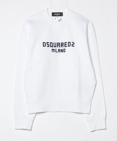 DSQUARED2(ディースクエアード)の「Just Right Fit D2 Milano Crewneck/0252/CO(スウェット・レディース・ライトピンク/ホワイト×ネイビー・M/S/XS)」の1枚目の写真