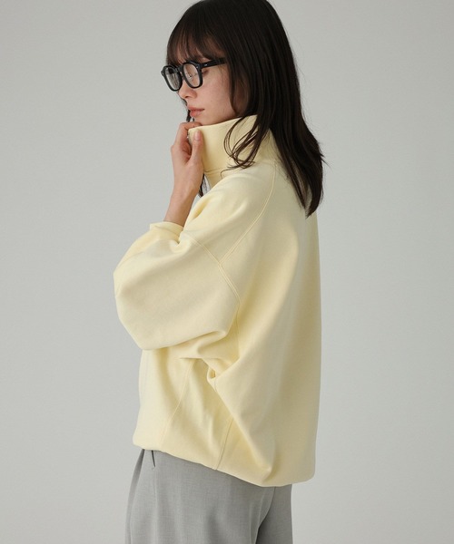 BABYLONE（バビロン）の「ハーフZIP裏毛プルオーバー（スウェット・レディース・グレー/クリーム・フリー）」の15枚目の写真