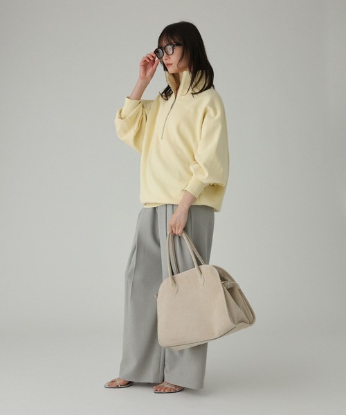 BABYLONE（バビロン）の「ハーフZIP裏毛プルオーバー（スウェット・レディース・グレー/クリーム・フリー）」の20枚目の写真