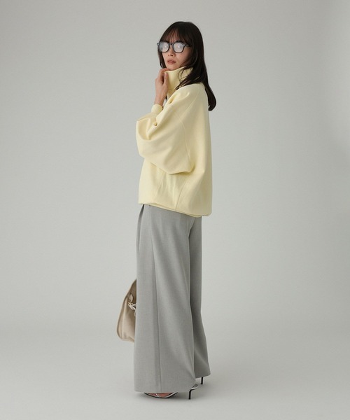 BABYLONE（バビロン）の「ハーフZIP裏毛プルオーバー（スウェット・レディース・グレー/クリーム・フリー）」の21枚目の写真