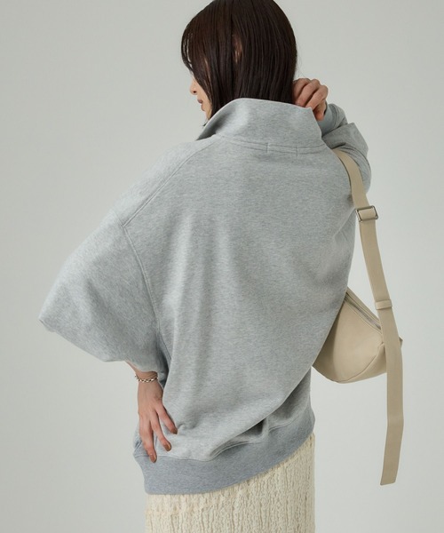 BABYLONE（バビロン）の「ハーフZIP裏毛プルオーバー（スウェット・レディース・グレー/クリーム・フリー）」の6枚目の写真
