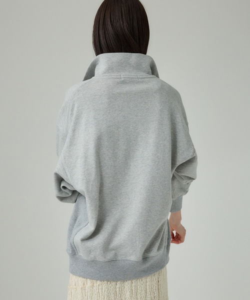 BABYLONE（バビロン）の「ハーフZIP裏毛プルオーバー（スウェット・レディース・グレー/クリーム・フリー）」の7枚目の写真