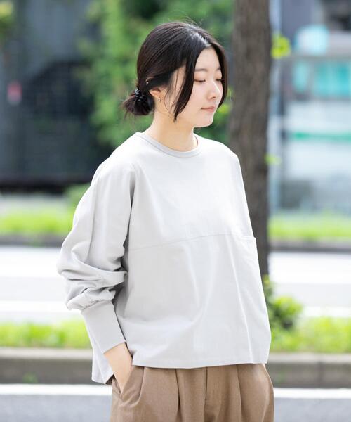 EKAL（エカル）の「スプリットドルマンカットソー（Tシャツ/カットソー・レディース・ライトグレー/ブラック/レッド系その他・ONE）」の5枚目の写真