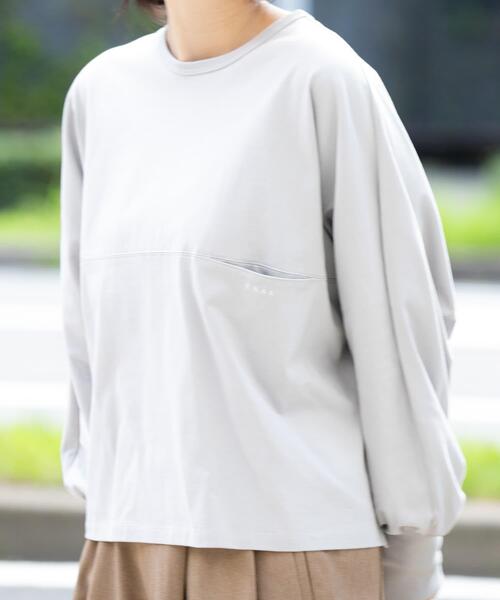 EKAL（エカル）の「スプリットドルマンカットソー（Tシャツ/カットソー・レディース・ライトグレー/ブラック/レッド系その他・ONE）」の16枚目の写真