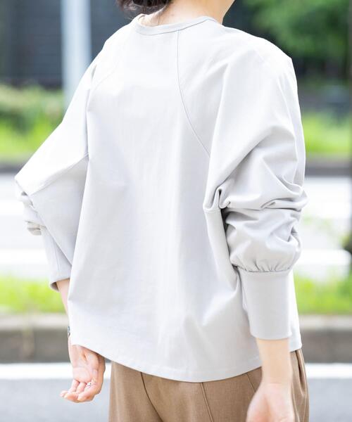 EKAL（エカル）の「スプリットドルマンカットソー（Tシャツ/カットソー・レディース・ライトグレー/ブラック/レッド系その他・ONE）」の15枚目の写真