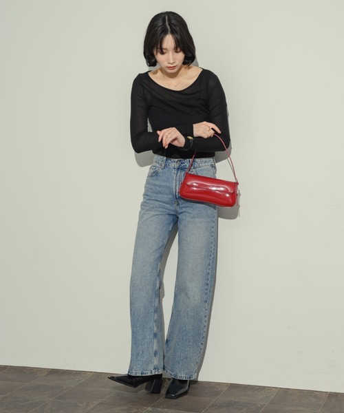NEUNA(ヌナ)の「リネンライクシアートップス(Tシャツ/カットソー・レディース・グレー/アイボリー・FREE)」の12枚目の写真
