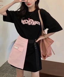 Miniministore（ミニミニストア）の「ロゴTシャツワンピース 巻きミニスカート（ワンピース）」