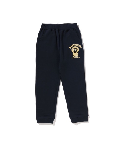 A BATHING APE(アベイシングエイプ)の「BABY MILO SWEAT PANTS(スウェットパンツ・キッズ・グレー/ネイビー・120/90/100/140/130/110)」の2枚目の写真