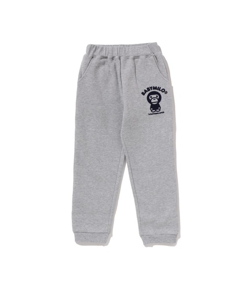 A BATHING APE(アベイシングエイプ)の「BABY MILO SWEAT PANTS(スウェットパンツ・キッズ・グレー/ネイビー・120/90/100/140/130/110)」の1枚目の写真
