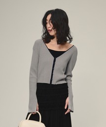 eL | 【eL】14G Compact V Cardigan/588089(カーディガン/ボレロ)