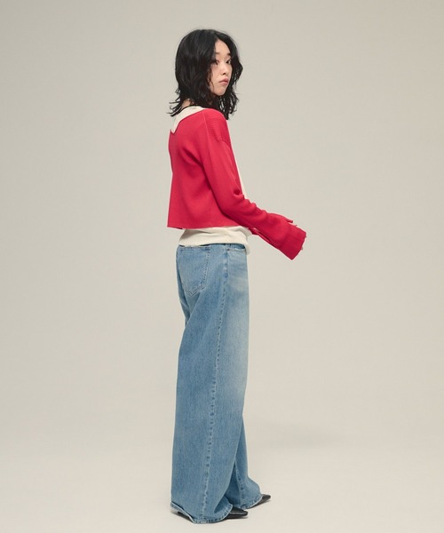 eL（エル）の「【eL】14G Compact V Cardigan/588089（カーディガン/ボレロ・レディース・ブラック/グレー/レッド・FREE）」の11枚目の写真