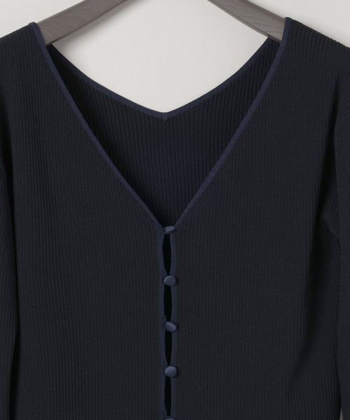 eL（エル）の「【eL】14G Compact V Cardigan/588089（カーディガン/ボレロ・レディース・ブラック/グレー/レッド・FREE）」の9枚目の写真