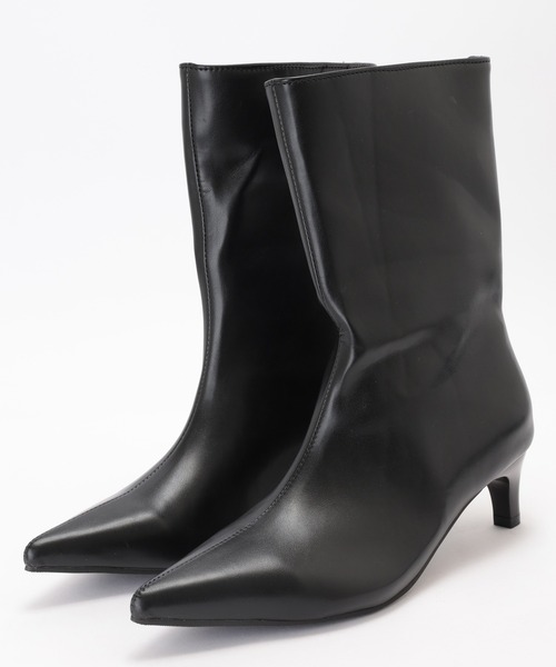 Lace Ladies(レースレディース)の「レザー調 ポインテッドトゥ ミドル丈 ヒール ブーツ(ブーツ・レディース・ブラック・22.5cm/23cm/23.5cm/24cm/24.5cm/25cm)」の11枚目の写真
