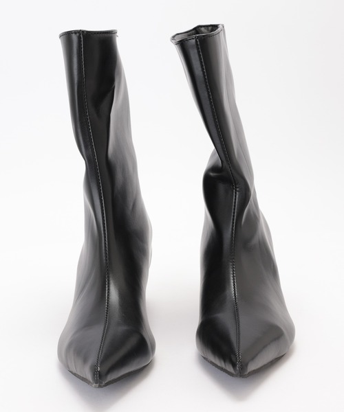 Lace Ladies(レースレディース)の「レザー調 ポインテッドトゥ ミドル丈 ヒール ブーツ(ブーツ・レディース・ブラック・22.5cm/23cm/23.5cm/24cm/24.5cm/25cm)」の10枚目の写真