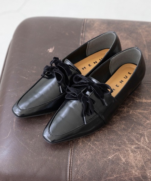 menue（メヌエ）の「ベロアリボン スクエアトゥ ローファー（ローファー・レディース・ダークブラウン/ブラック・S/M/L/LL/3L/SS）」の5枚目の写真