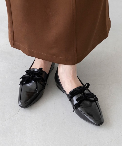 menue（メヌエ）の「ベロアリボン スクエアトゥ ローファー（ローファー・レディース・ダークブラウン/ブラック・S/M/L/LL/3L/SS）」の17枚目の写真