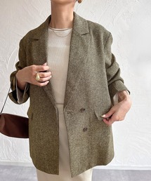 ブラウン系ツイード テーラードジャケット テーラードジャケット（ブラウン/茶色系・ツイード