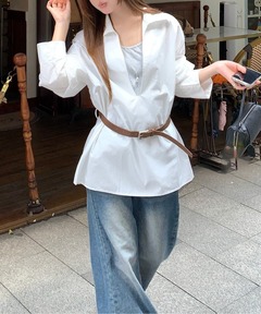 INSCRIRE/アンスクリア】2 Way Shirt/2WAYシャツ/ブラウス