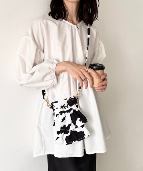 Lee(リー)の「Lee/リー フリル ミニショルダー/スマホショルダー/バレエコア ティアード(ショルダーバッグ・レディース・ブラック/アニマル/オフホワイト・FREE)」の17枚目の写真