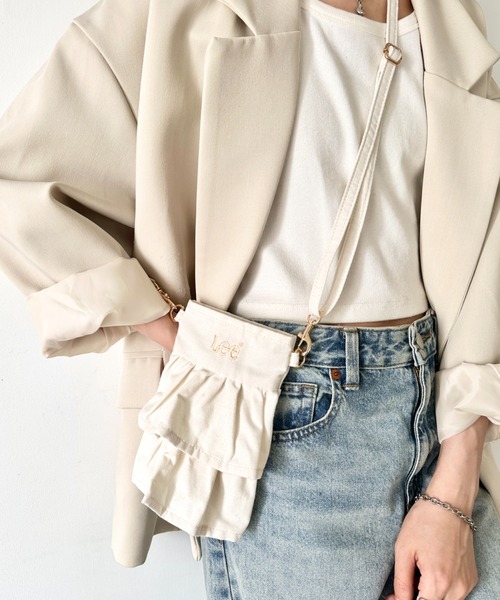 Lee(リー)の「Lee/リー フリル ミニショルダー/スマホショルダー/バレエコア ティアード(ショルダーバッグ・レディース・ブラック/アニマル/オフホワイト・FREE)」の5枚目の写真