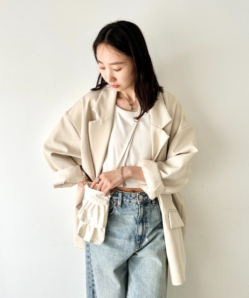 Lee(リー)の「Lee/リー フリル ミニショルダー/スマホショルダー/バレエコア ティアード(ショルダーバッグ・レディース・ブラック/アニマル/オフホワイト・FREE)」の8枚目の写真