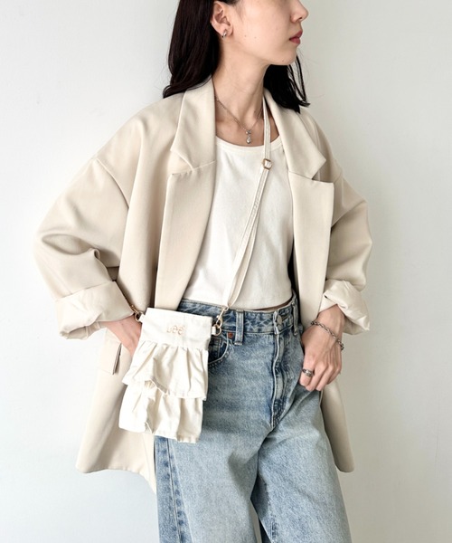 Lee(リー)の「Lee/リー フリル ミニショルダー/スマホショルダー/バレエコア ティアード(ショルダーバッグ・レディース・ブラック/アニマル/オフホワイト・FREE)」の7枚目の写真