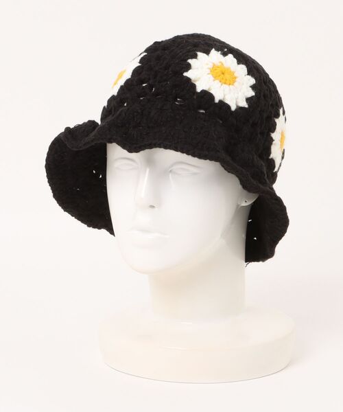 Burner（バーナー）の「【OKUOKU　0909】デイジーモチーフ クロシェ編みハット oku-bosi-18（ハット・レディース・ブラック・FREE）」の5枚目の写真